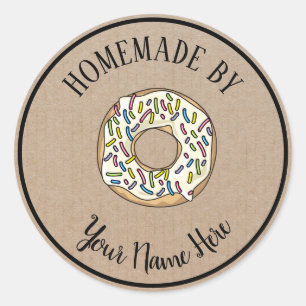 Sticker Rond Gâteau De Gâteau De Donut Fait Maison Par Artisana