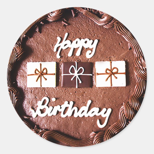 Sticker Rond Gâteau de joyeux anniversaire (Devant)