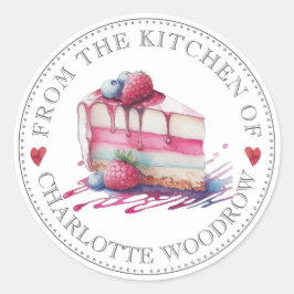 Sticker Rond Gâteau dessert glacé à l'aquarelle couleur vive