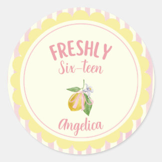 Sticker Rond Gâteau Léger d'Anniversaire au Citron Frais