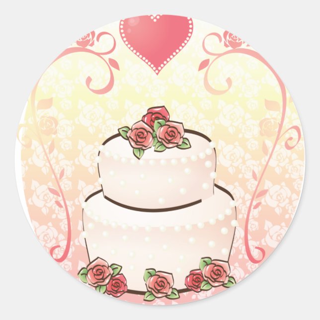 Sticker Rond Gâteau mariage (Devant)
