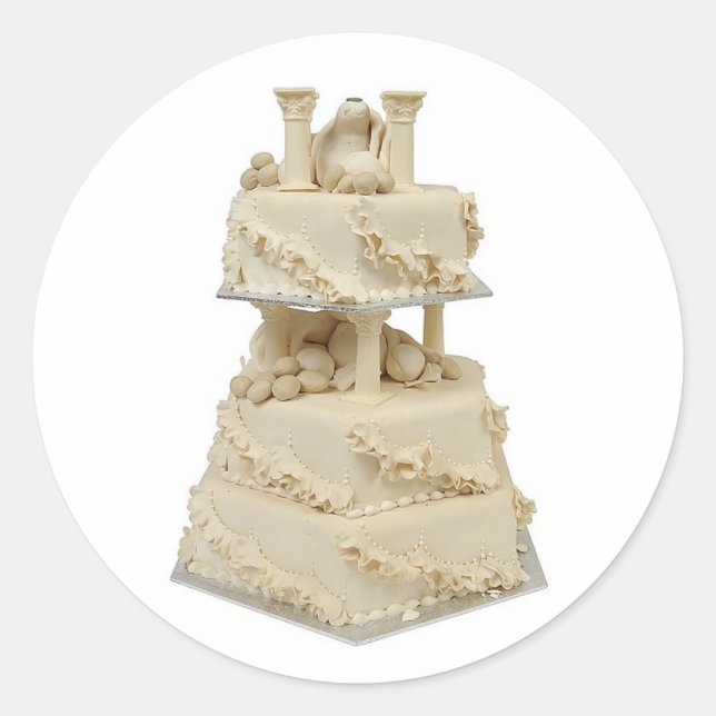 Sticker Rond Gâteau Mariage inhabituel (Devant)