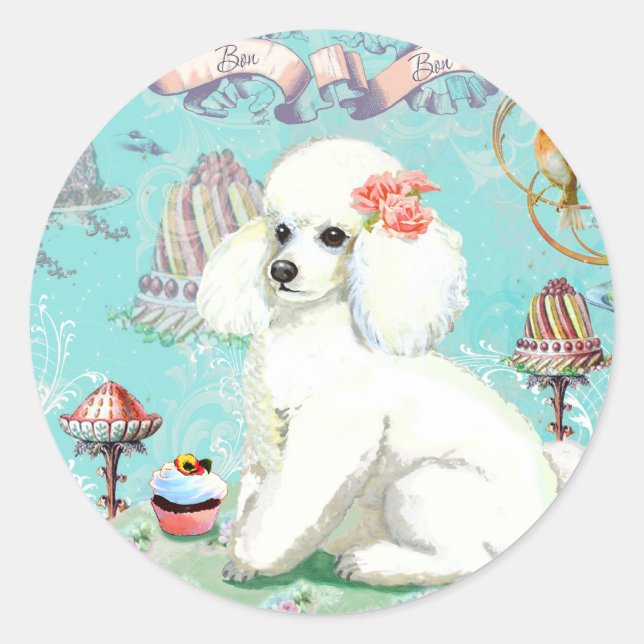 Sticker Rond Gâteaux de caniche (Devant)