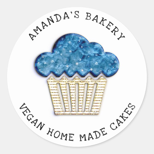 Sticker Rond Gâteaux Sucré pâtisserie maison Vegan Bakery Muffi (Devant)