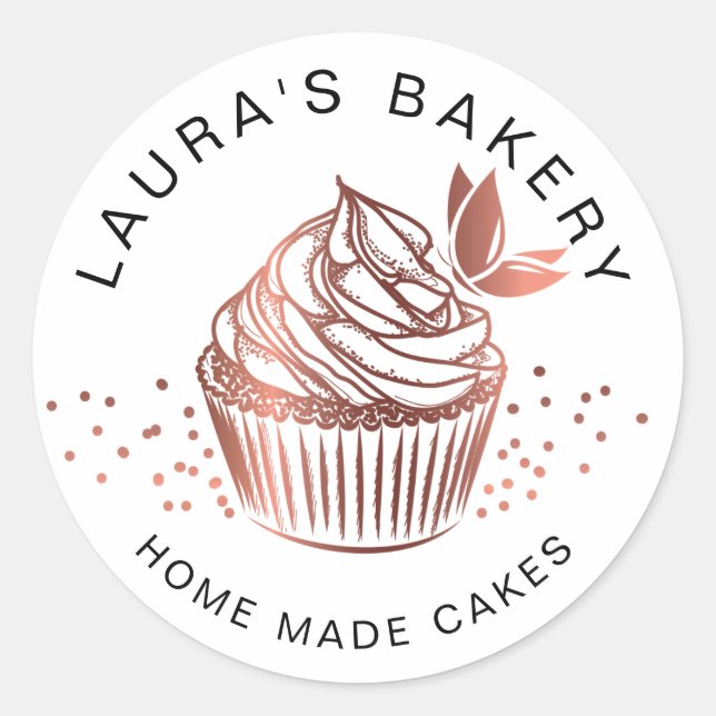 Sticker Rond Gâteaux Sucres Cupcake Accueil Boulangerie Fille V (Devant)