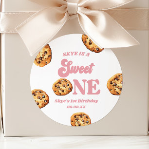 Sticker Rond Gâteaux Sweet One et Lait 1er Anniversaire