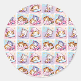 Sticker Rond Gatito de Sueños Classic Round