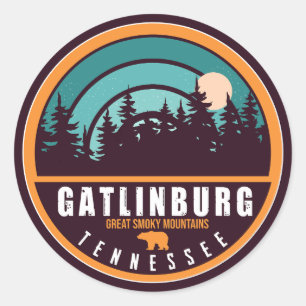 Sticker Rond Gatlinburg Tennessee Ours Smoky Mountains