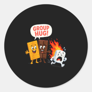 Sticker Rond Gaufre marshmallow drôle 