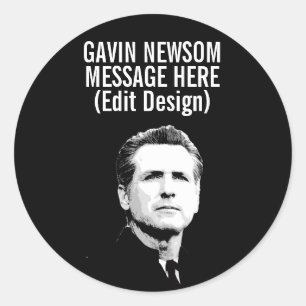 Sticker Rond Gavin Newsom personnalisé