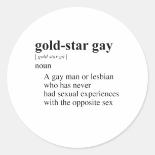 STICKER ROND GAY À L'ÉTOILE D'OR