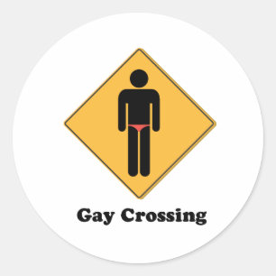 Sticker Rond Gay Crossing