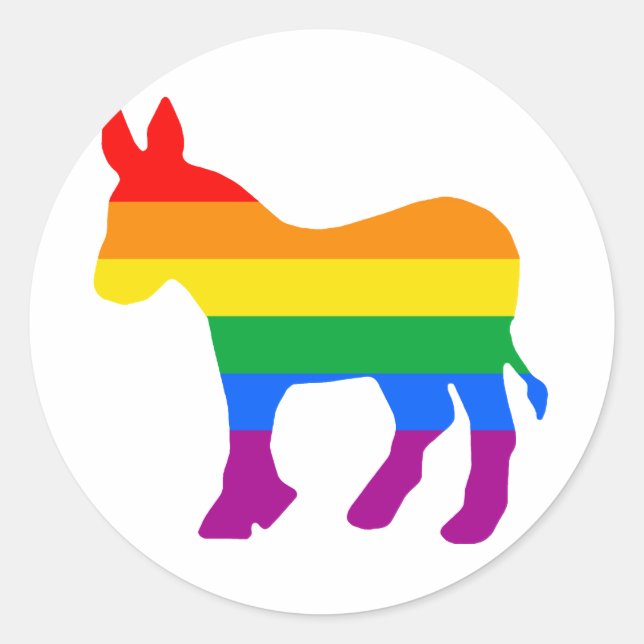 STICKER ROND GAY DEMOCRAT (Devant)