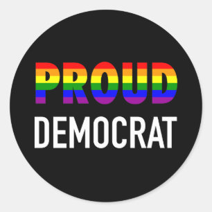 Sticker Rond Gay Fier Démocrate