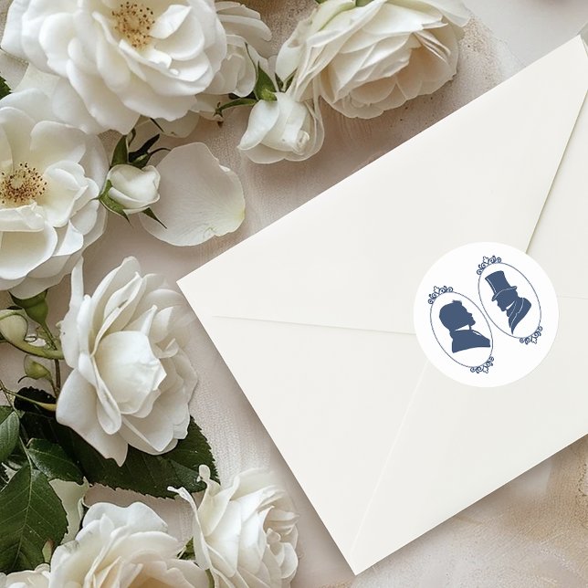 Sticker Rond Gay Grooms Regency Roses bleus (Créateur téléchargé)