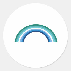Sticker Rond Gay Masculin Arc-en-ciel Azur