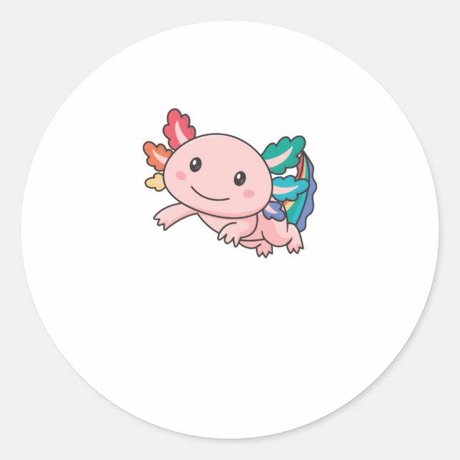 Sticker Rond Gay pride de drapeau arc-en-ciel Lgbtq Axolotl (Devant)