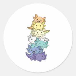 Sticker Rond Gay pride Drapeau Genderfaun Lgbtq Axolotl