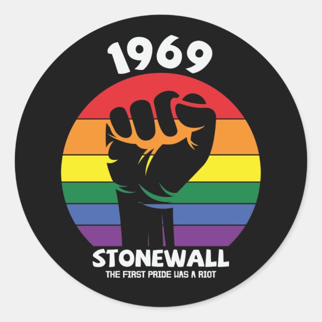 Sticker Rond Gay pride du souvenir de Stonewall Riot (Devant)