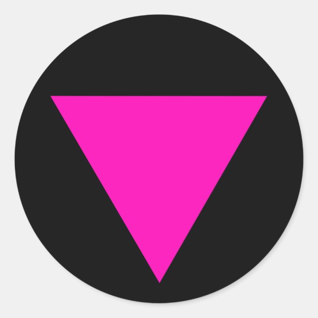 Sticker Rond gay pride "PINK TRIANGLE" (Devant)