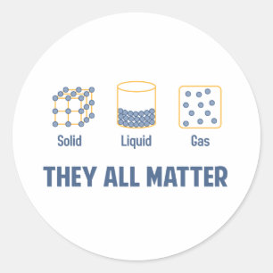 Sticker Rond Gaz solide liquide - ils toute la matière