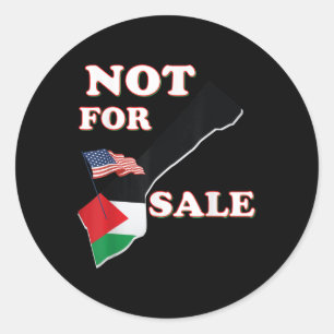 Sticker Rond Gaza Bande Trump non à vendre