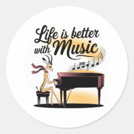 Sticker Rond gazelle piano