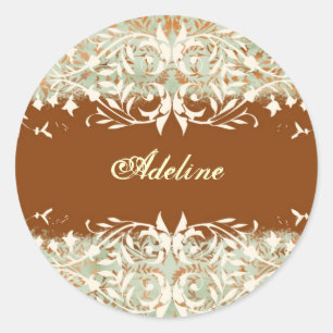 Sticker Rond GC Melon doré Vintage orange brûlé