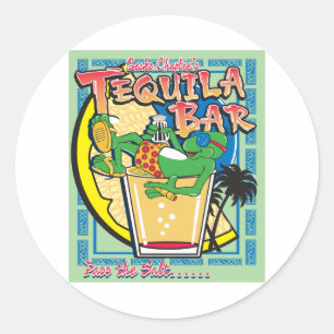 Sticker Rond Gecko Charlies Margarita Bar