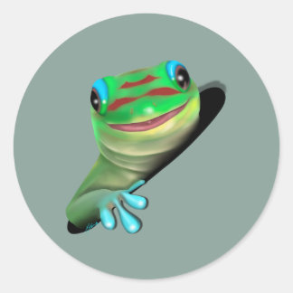 Sticker Rond Gecko dans un trou