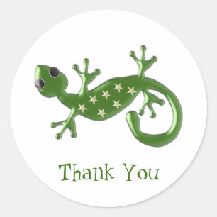 Sticker Rond Gecko Lizard Merci