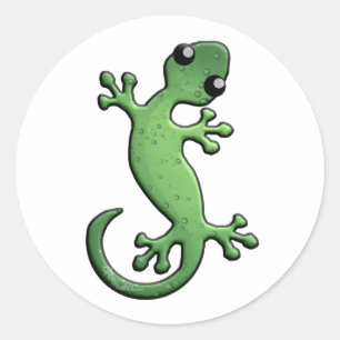 Sticker Rond Gecko vert de pluie
