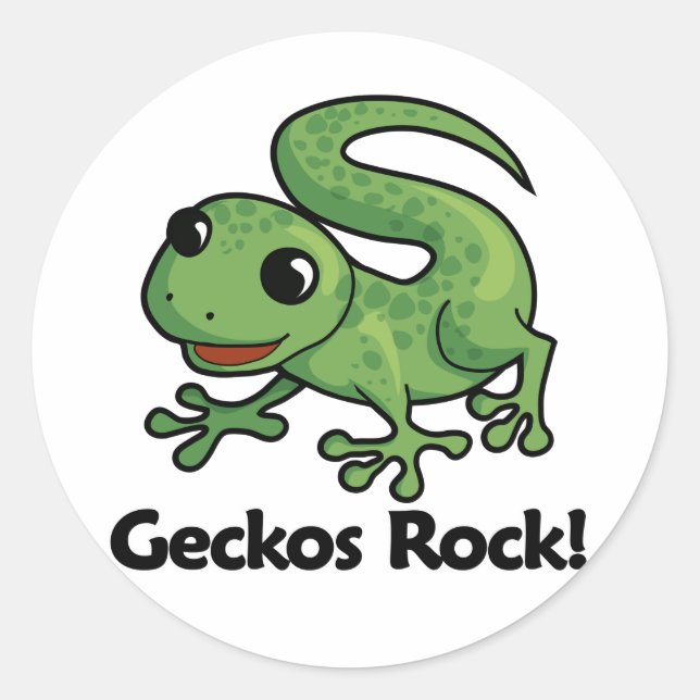 Sticker Rond Geckos Rock ! (Devant)