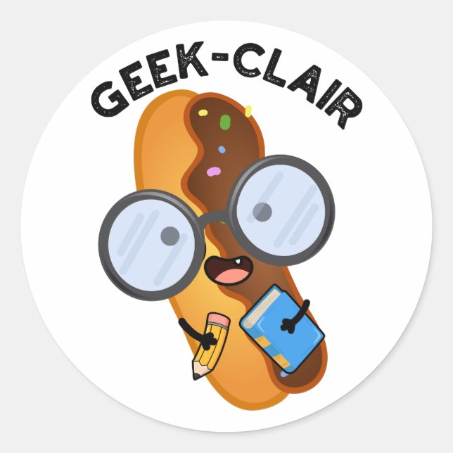 Sticker Rond Geek-clair Funny Eclair Pun (Devant)