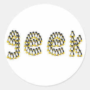 Sticker Rond Geek de Linux Tux