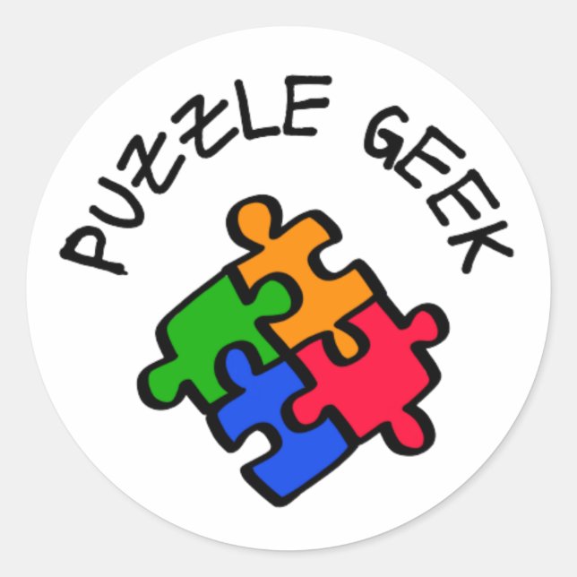 Sticker Rond Geek de puzzle (Devant)