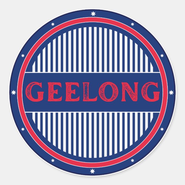 Sticker Rond Geelong City Pride Emblem – Australian Identity (Devant)