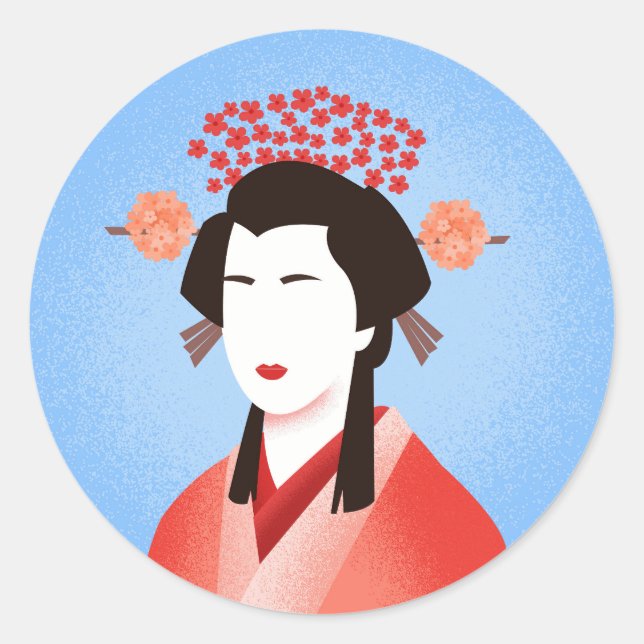 Sticker Rond Geisha (Devant)