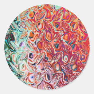 Sticker Rond Gel rouge liquide Abstrait