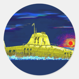 Sticker Rond Gelbes Unterseeboot