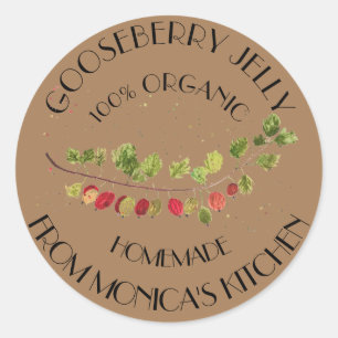 Sticker Rond Gelée de Groseille Aquarelle Fruit Cuisine Classiq