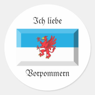 Sticker Rond Gemme de drapeau de Vorpommern