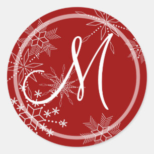 Sticker Rond Gemmes de neige Nature/Monogramme