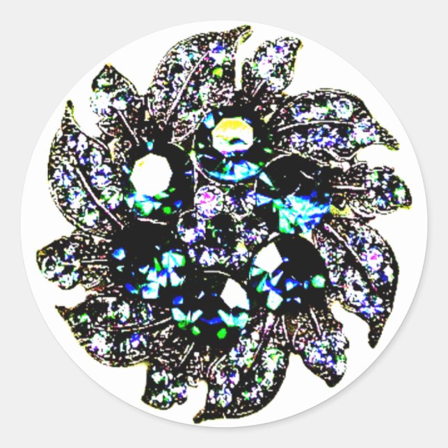 Sticker Rond "Gemmes et bijoux" (Devant)