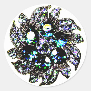 Sticker Rond "Gemmes et bijoux"