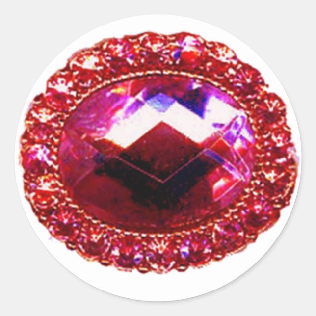 Sticker Rond "Gemmes et bijoux" (Devant)