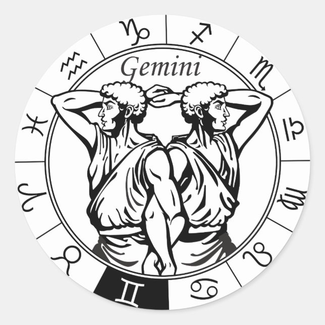 Sticker Rond gemological zodiac sign (Devant)