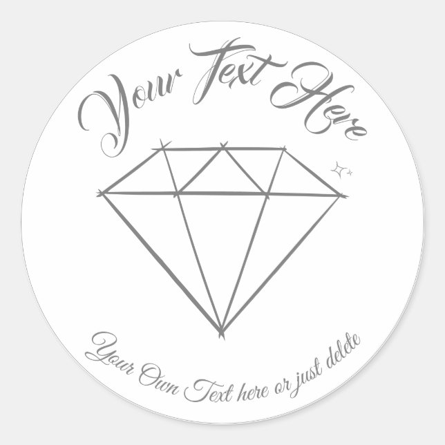 Sticker Rond Gemstone. Bijouterie Modèle cadeau personnalisable (Devant)