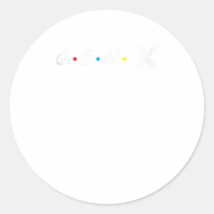 Sticker Rond Gen X Design pour amis et amoureux 60s les années 
