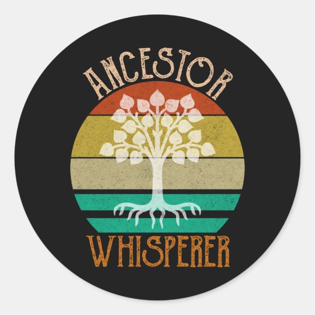 Sticker Rond Généalogie de l'ancêtre Whisperer (Devant)